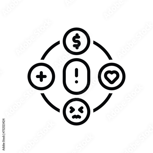 Black line icon for contributing factor