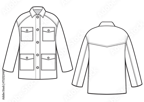 Unisex military jacket with pockets