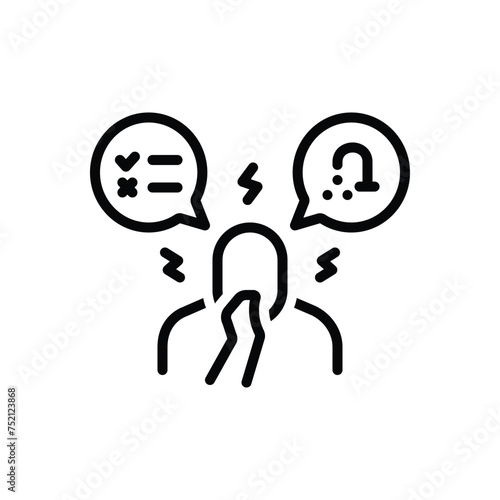 Black line icon for obsessive compulsive disorder