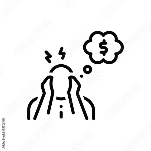 Black line icon for ptsd