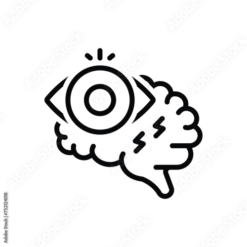 Black line icon for schizophrenia