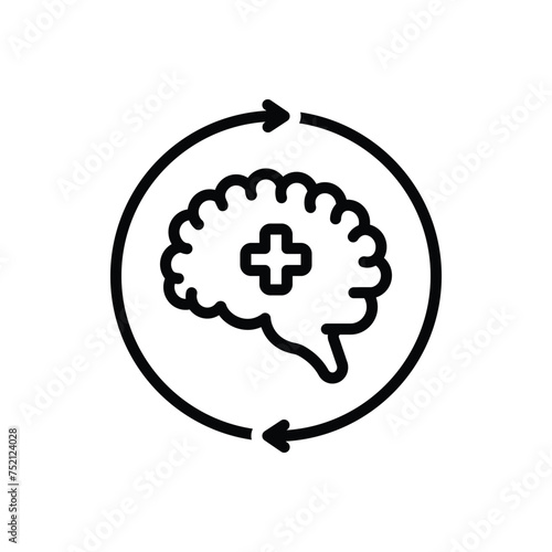 Black line icon for recovery