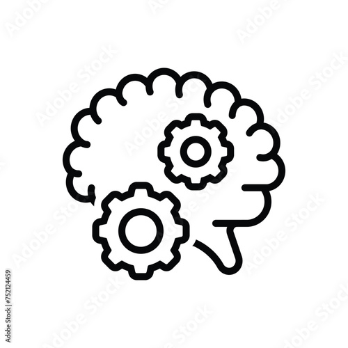 Black line icon for cognition