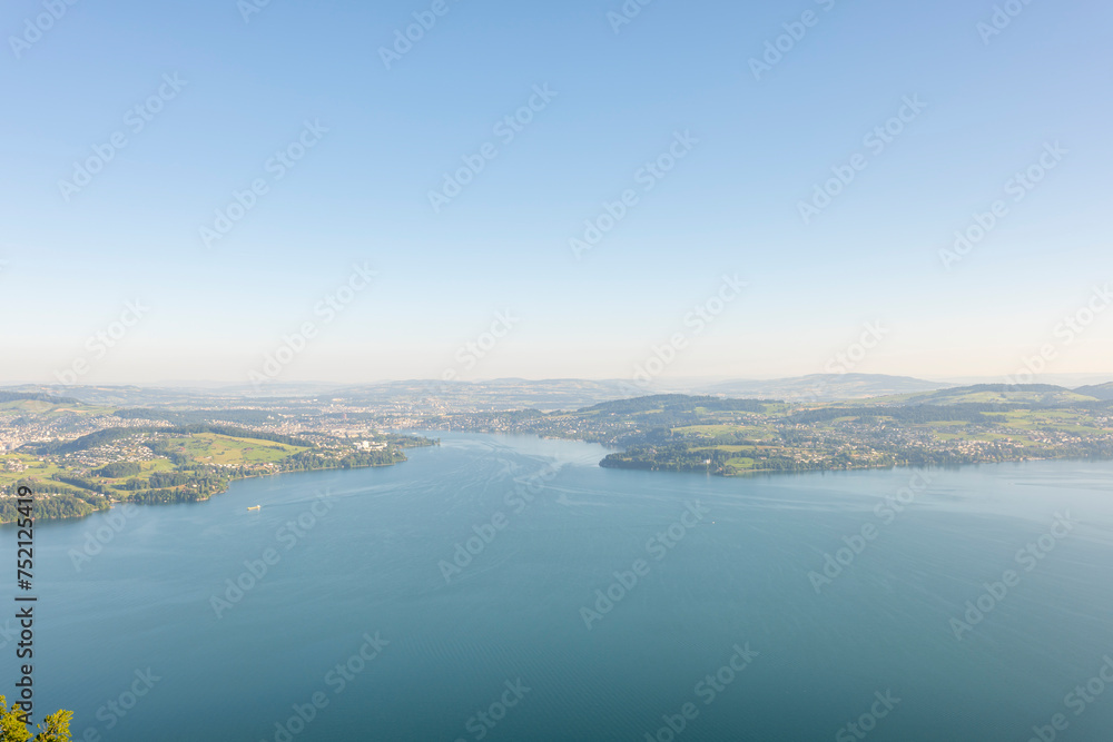 Obraz premium Aerial View over City of Lucerne and Lake Lucerne and Mountain in Lucerne, Switzerland.