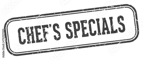 chef's specials stamp. chef's specials rectangular stamp on white background