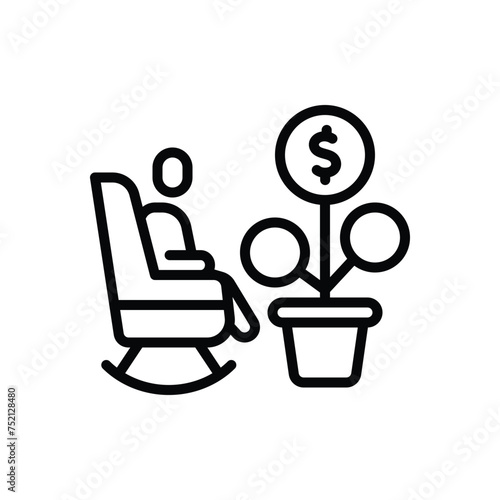 Black line icon for pension