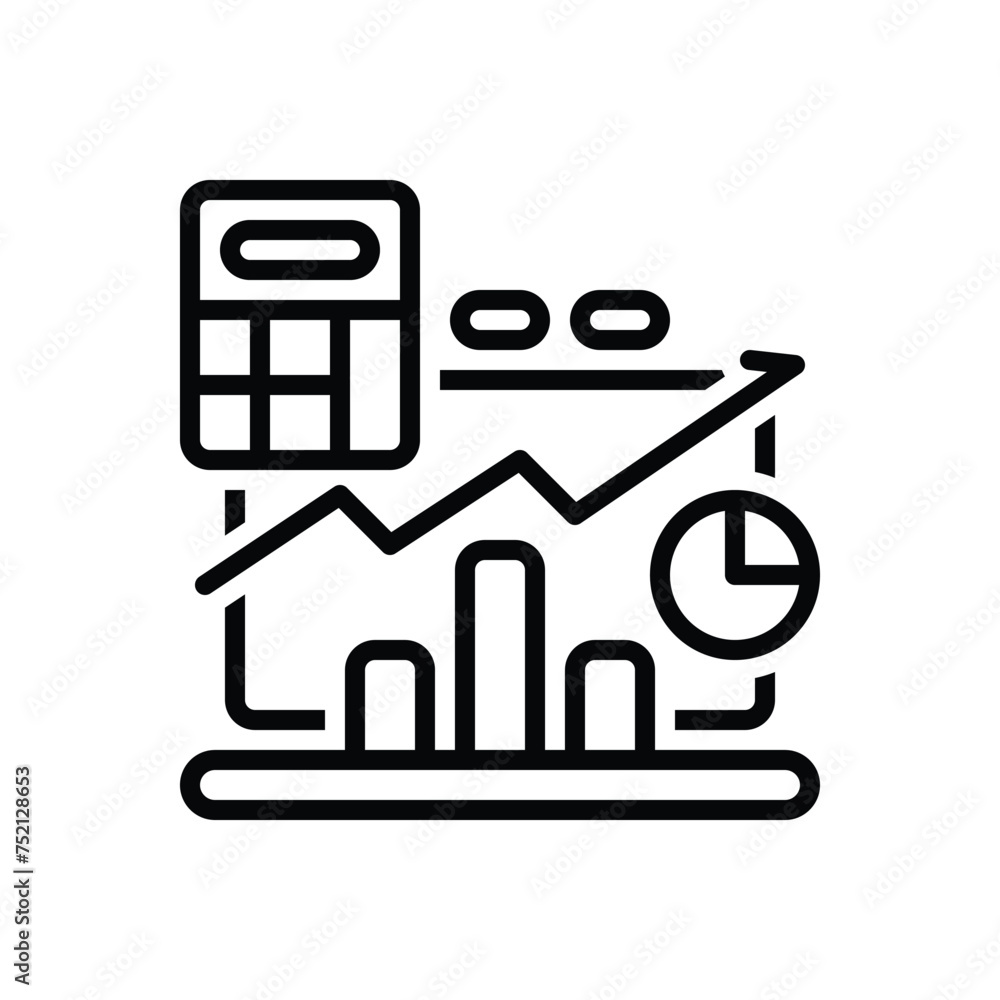 Black line icon for stock options Black line icon for stock options