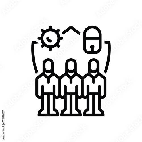 Black line icon for social security