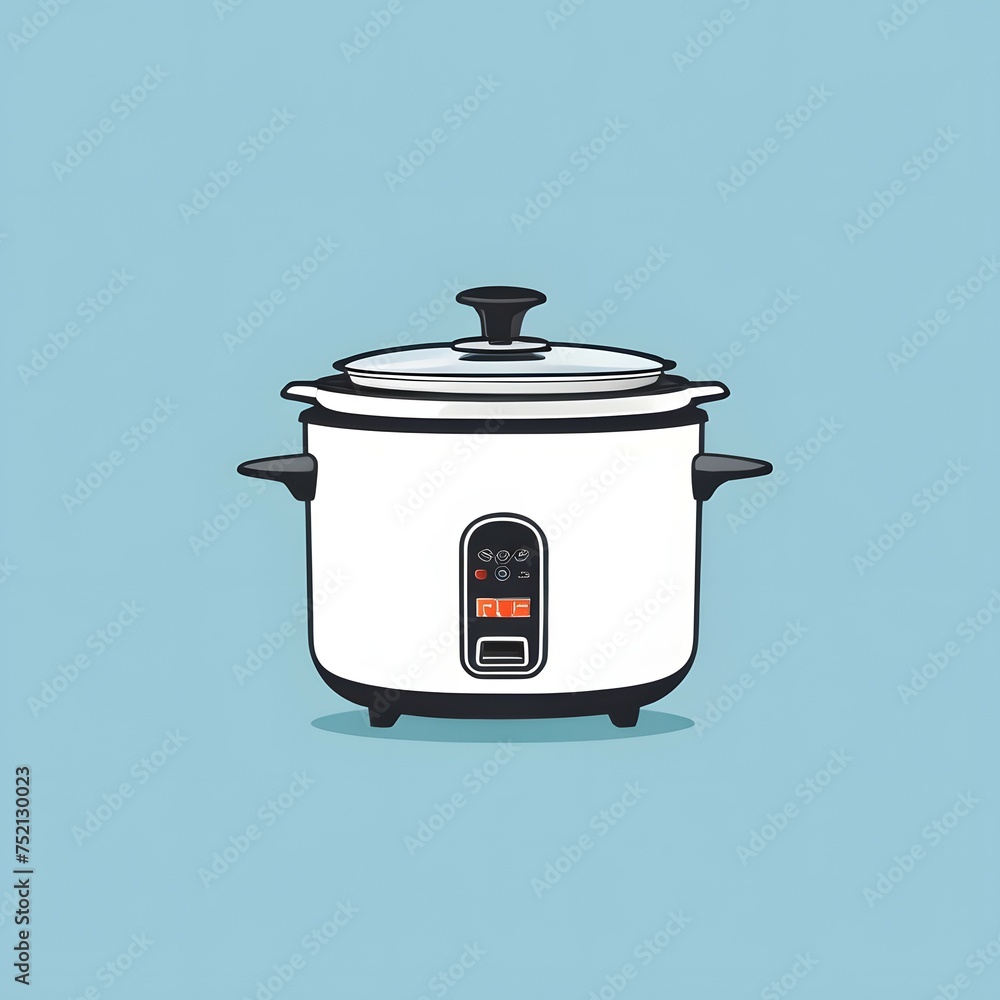Rice cooker on a blue background Rice cooker on a blue background