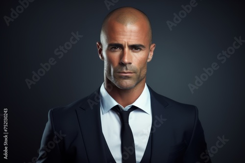 Portrait of a handsome businessman over dark background. Men's beauty, fashion.