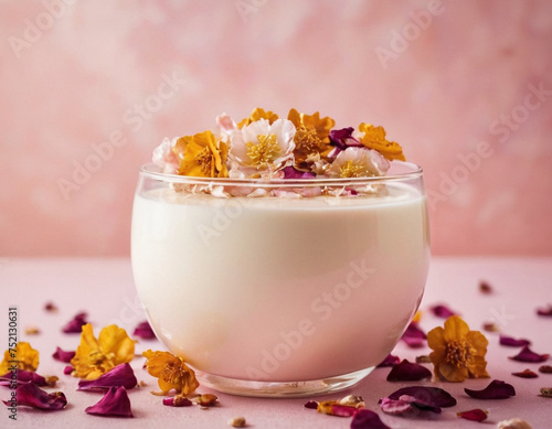 glass of milk and strawberry
pink background. light background. flower petals. dried fruits. cup with milk. cup on a light background. nacre. dessert. romance. cocktail. drink. milkshake.