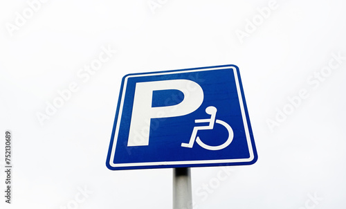 Parkway sign. Parking space for the car, DISABLED PARKING PLACE disabled parking sign. Vector illustration icon