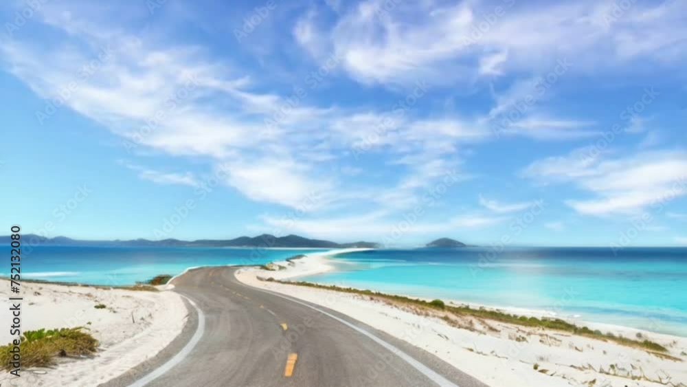 beach and sea. seamless looping animation video background beach and sea. seamless looping animation video background
