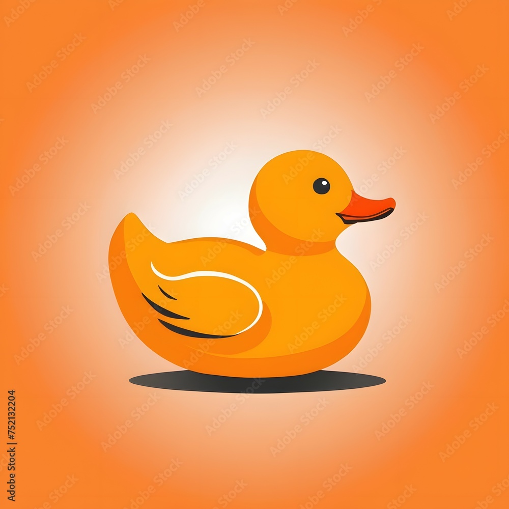 Rubber duck on an orange background Rubber duck on an orange background