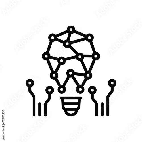 Black line icon for innovation