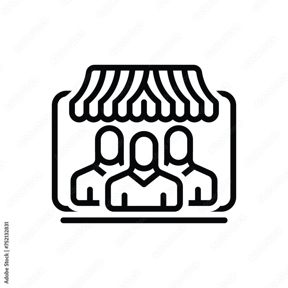 Black line icon for customers Black line icon for customers