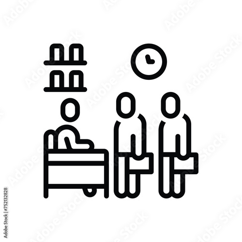 Black line icon for customers