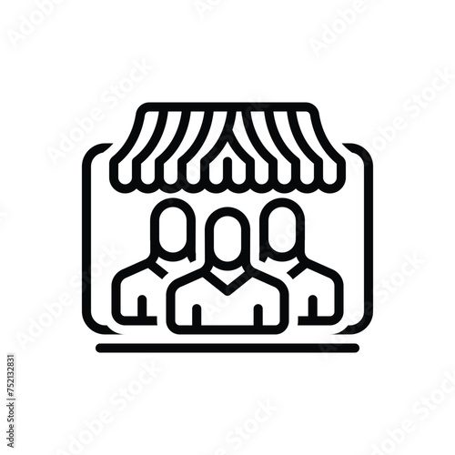 Black line icon for customers