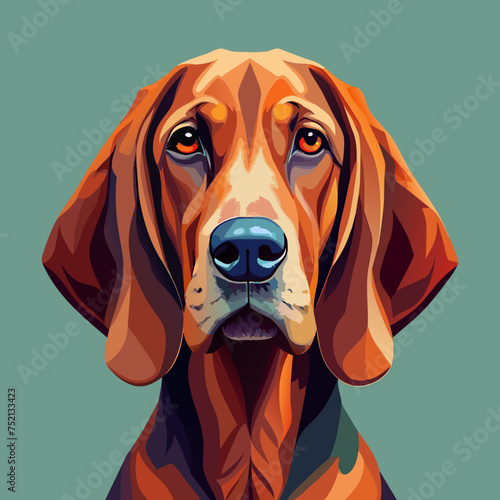 Cute Bloodhound dog portrait vectoe