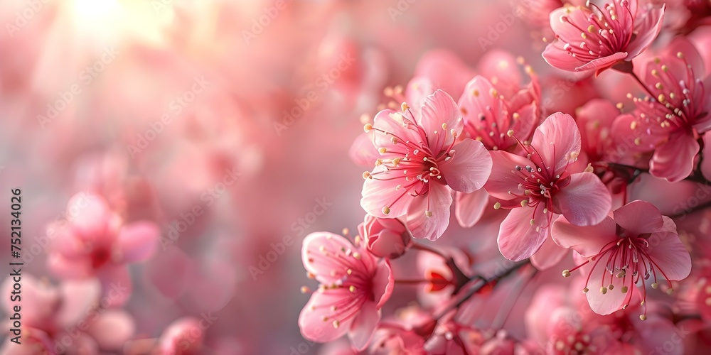 The Stunning Beauty of Cherry Blossoms in Full Bloom. Concept Cherry Blossom Season, Spring Blooms, Nature Photography, Floral Landscapes, Botanical Beauty