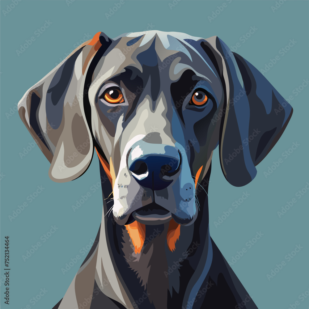 Cute Great Dane dog portrait vector Cute Great Dane dog portrait vector