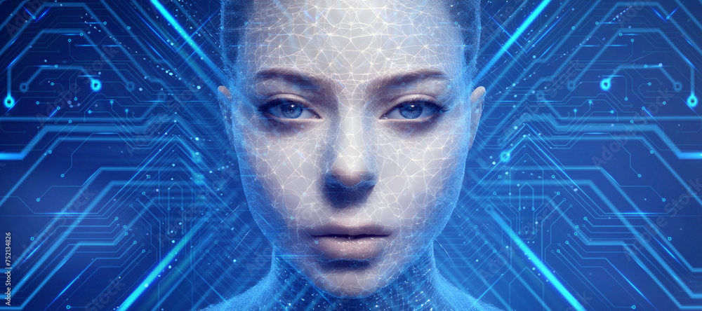 Digital Humanoid Powered by AI Technology Cyborg on a Digital Mechatronics Digital Humanoid Powered by AI Technology Cyborg on a Digital Mechatronics