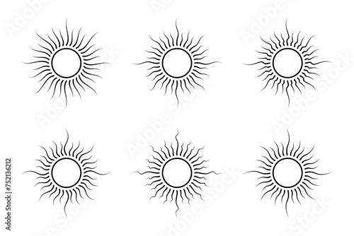 Set of sunbrust vector design