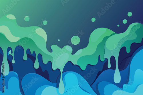 Abstract art teal blue green gradient paint background with liquid fluid grunge texture Background