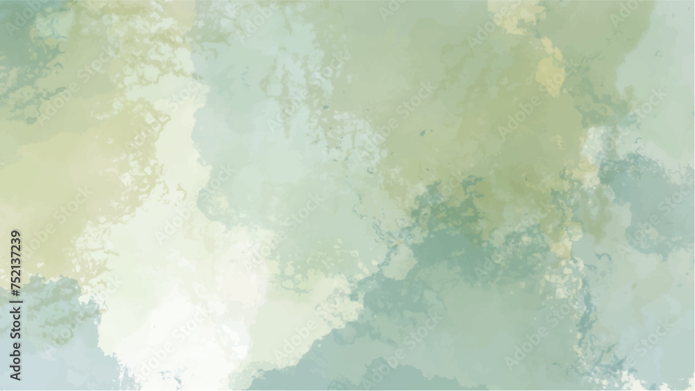 Abstract green watercolor background.Hand painted watercolor. vector