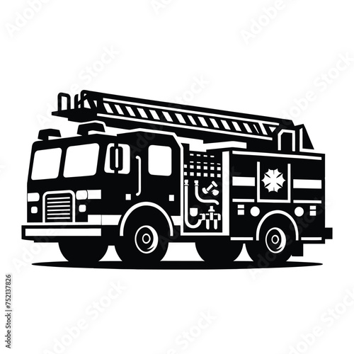 Silhouette of Fire Truck