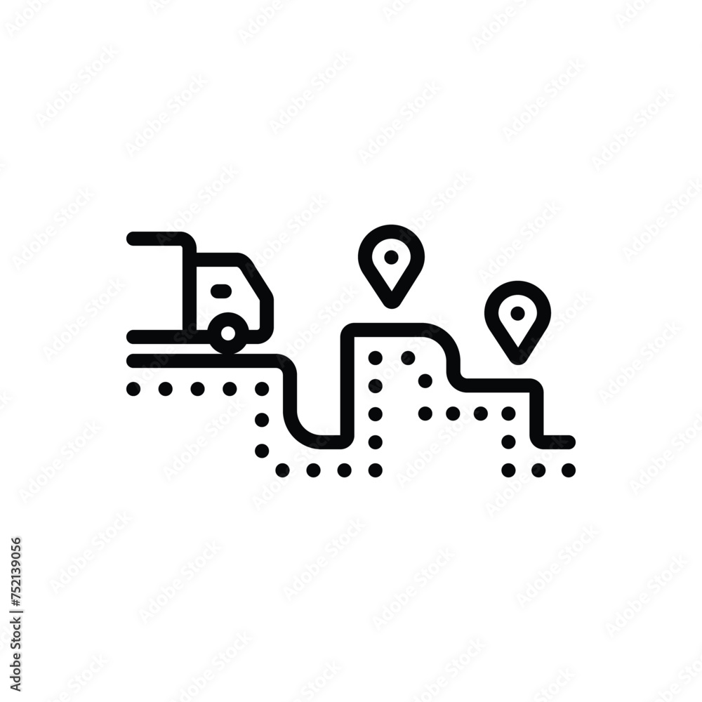 Black line icon for route Black line icon for route