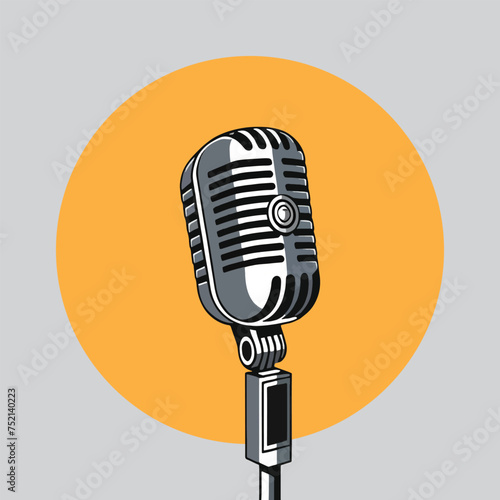 vector isolated of microphone