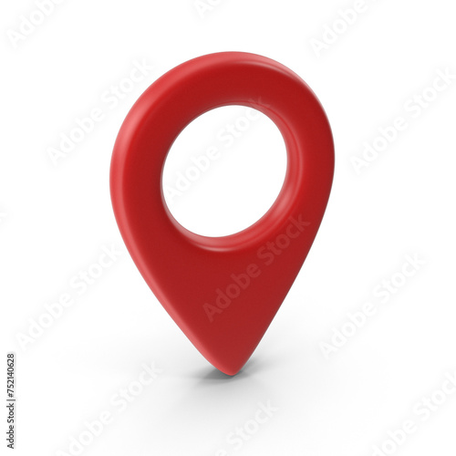 Map pointer pin isolated on white background