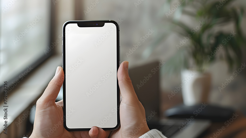 Man using smartphone blank screen frameless modern design while lying on the sofa in home interior Man using smartphone blank screen frameless modern design while lying on the sofa in home interior