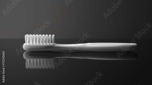 A toothbrush with white bristles photo
