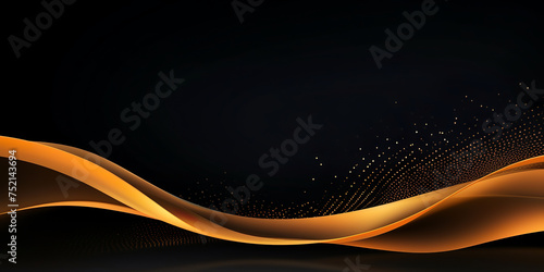 New year with abstract shiny golden waves
