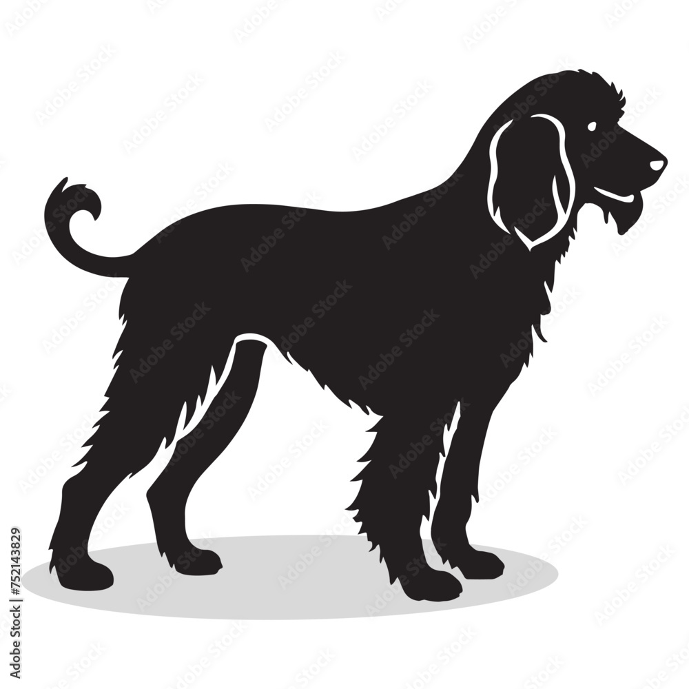Goldendoodle Retriever silhouettes and icons. Black flat color simple elegant white background Goldendoodle animal vector and illustration.