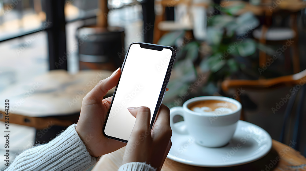 Man using smartphone blank screen frameless modern design while lying on the sofa in home interior Man using smartphone blank screen frameless modern design while lying on the sofa in home interior