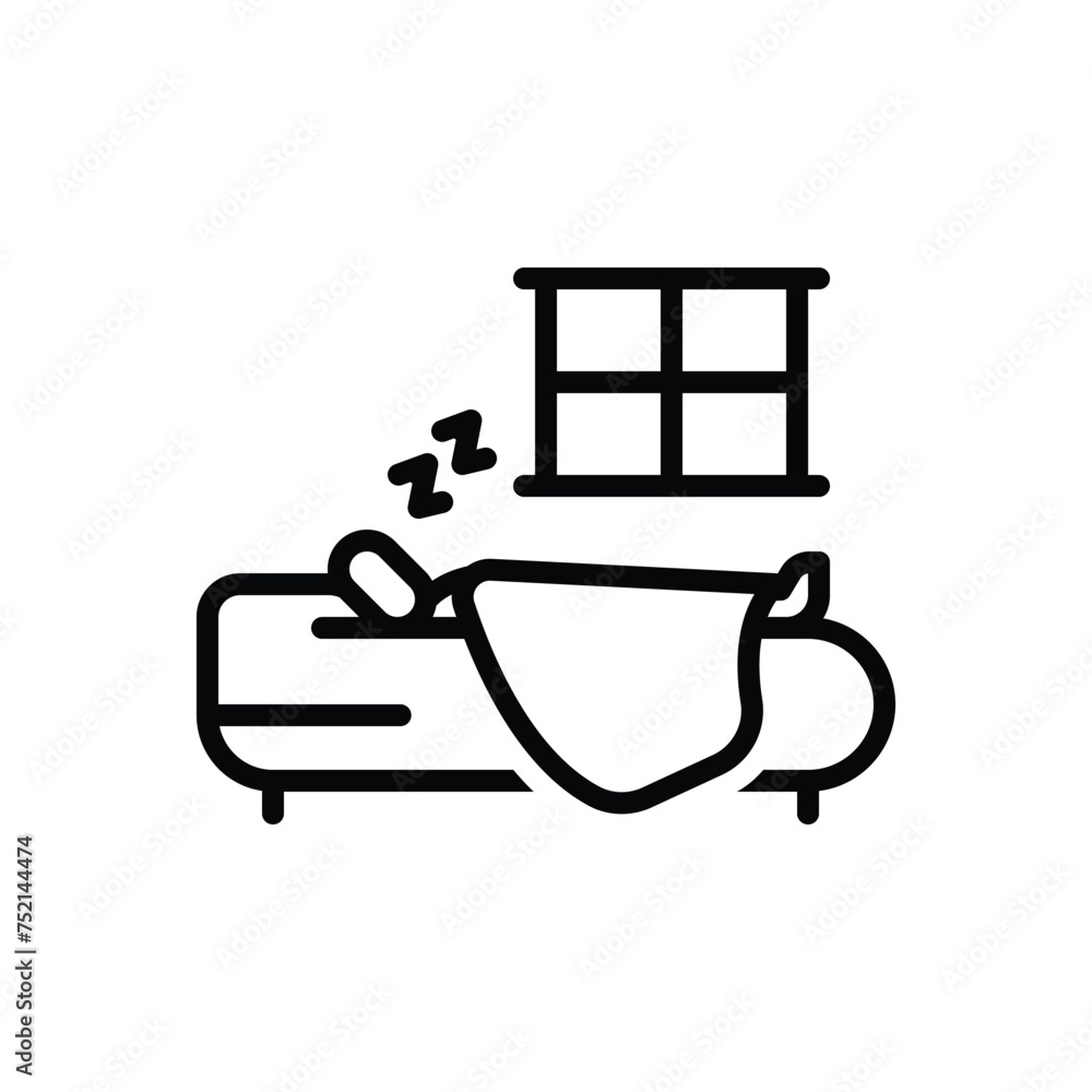 Black line icon for good sleep Black line icon for good sleep