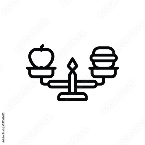 Black line icon for balanced diet