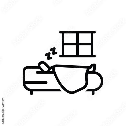 Black line icon for good sleep
