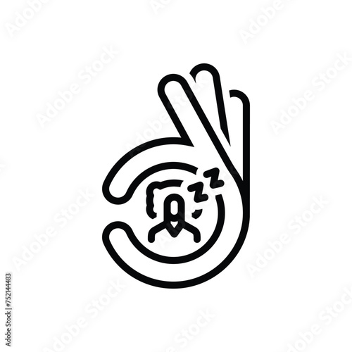Black line icon for good sleep