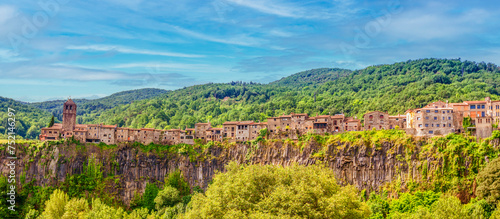 View of Castellfullit de la Roca, Girona, Spain photo