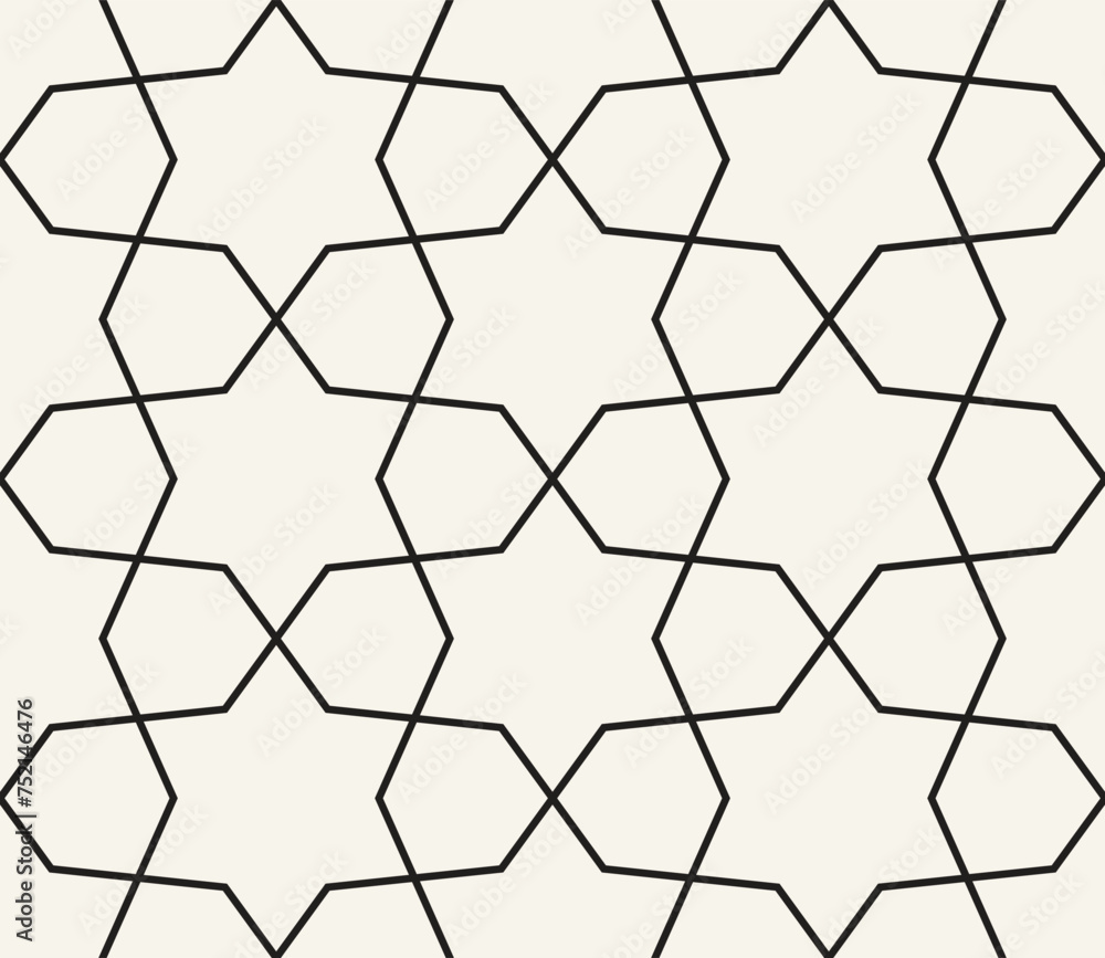 Fototapeta premium Vector seamless pattern. Repeating geometric elements. Stylish monochrome background design.