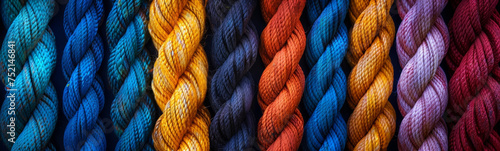 ropes tightly twisted together in various colors