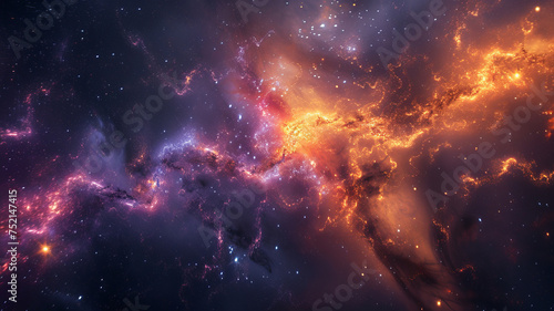 A stunning photorealistic depiction of galaxies stretching across the cosmos, sparking wonder AI Generative.