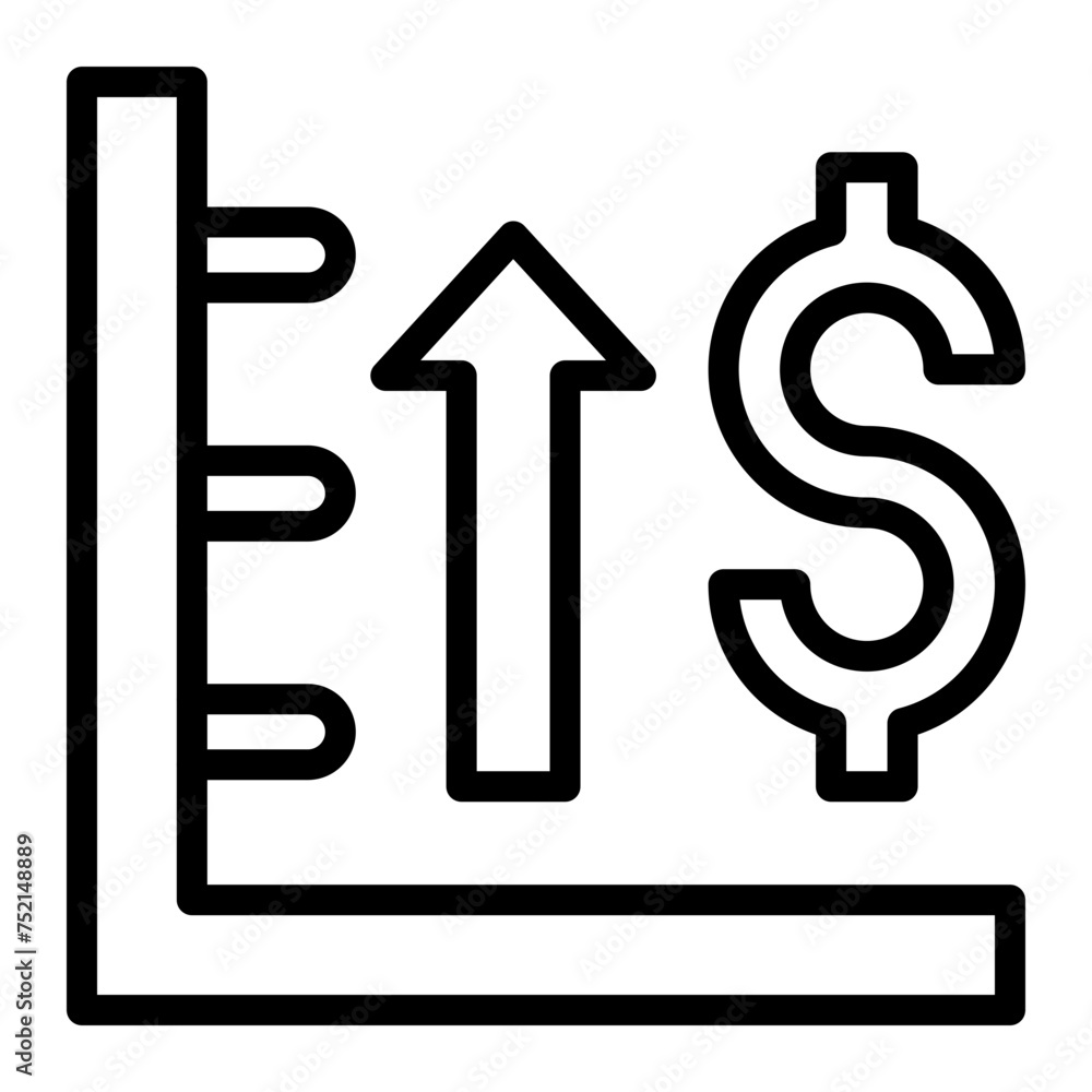 Increase Vector Line Icon Increase Vector Line Icon
