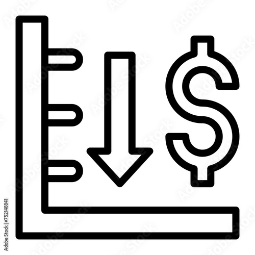 Decrease Vector Line Icon