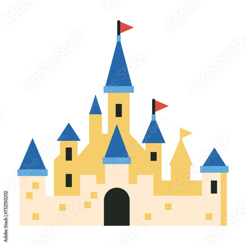 Obraz na płótnie Fairytale Castle Icon in Flat Design w salonie