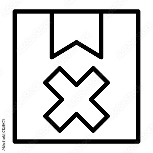 Delivery Cancel Vector Line Icon